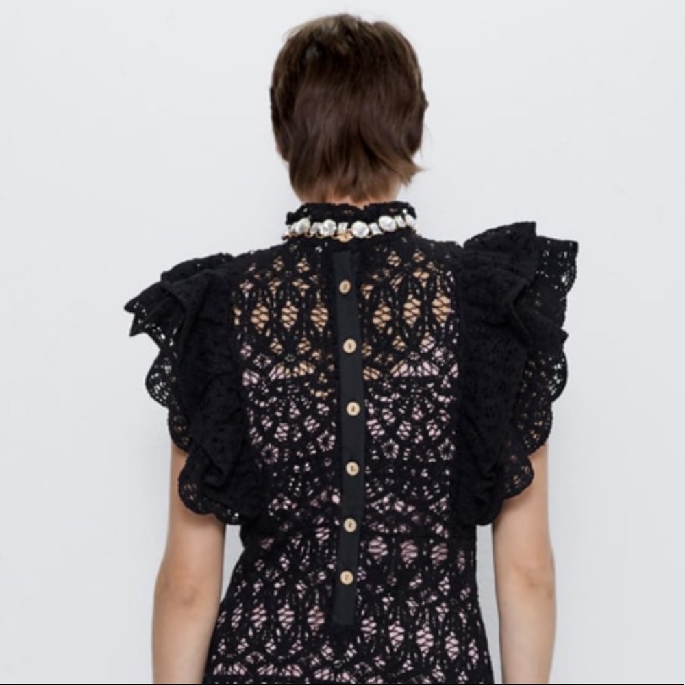 Zara textured ruffle dress - Picture 6 of 7